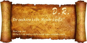 Draskovich Rodrigó névjegykártya